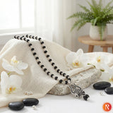 Mahadev Trishul Combo: Karungali Mala with Trishul & Damru Pendant with Bracelet