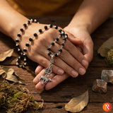 Shiva-Shakti Combo: Karungali Malai & Trishul, Damru, and Nandi Pendant with Bracelet