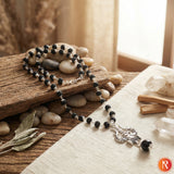 Divine Karungali Combo: Silver-Capped Malai & Shiva-Shakti Pendants with Bracelet
