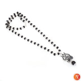 Mahadev Trishul Combo: Karungali Mala with Trishul & Damru Pendant with Bracelet