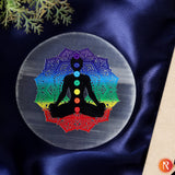 7 Yoga Sign Meditation Selenite Charging Plate