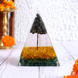 Golden Abundance Pyrite & Citrine Orgone Energy Pyramid