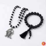 Karungali Malai with Lord Murugan Pendant With Karungali Bracelet with Govt. Certification Religious Bazar