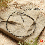 Shubh-Labh Raw Pyrite Beaded Anklet Religious Bazar