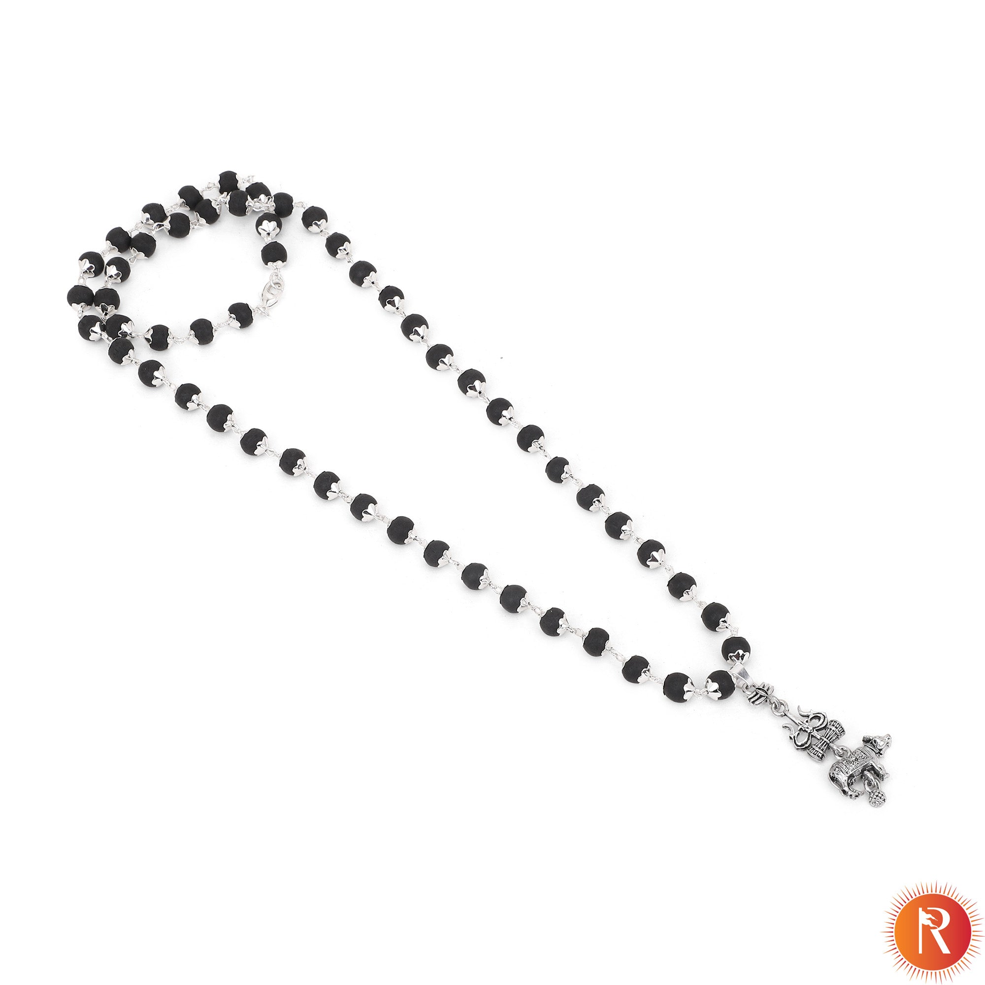 Shiva-Shakti Combo: Karungali Malai & Trishul, Damru, and Nandi Pendant with Bracelet