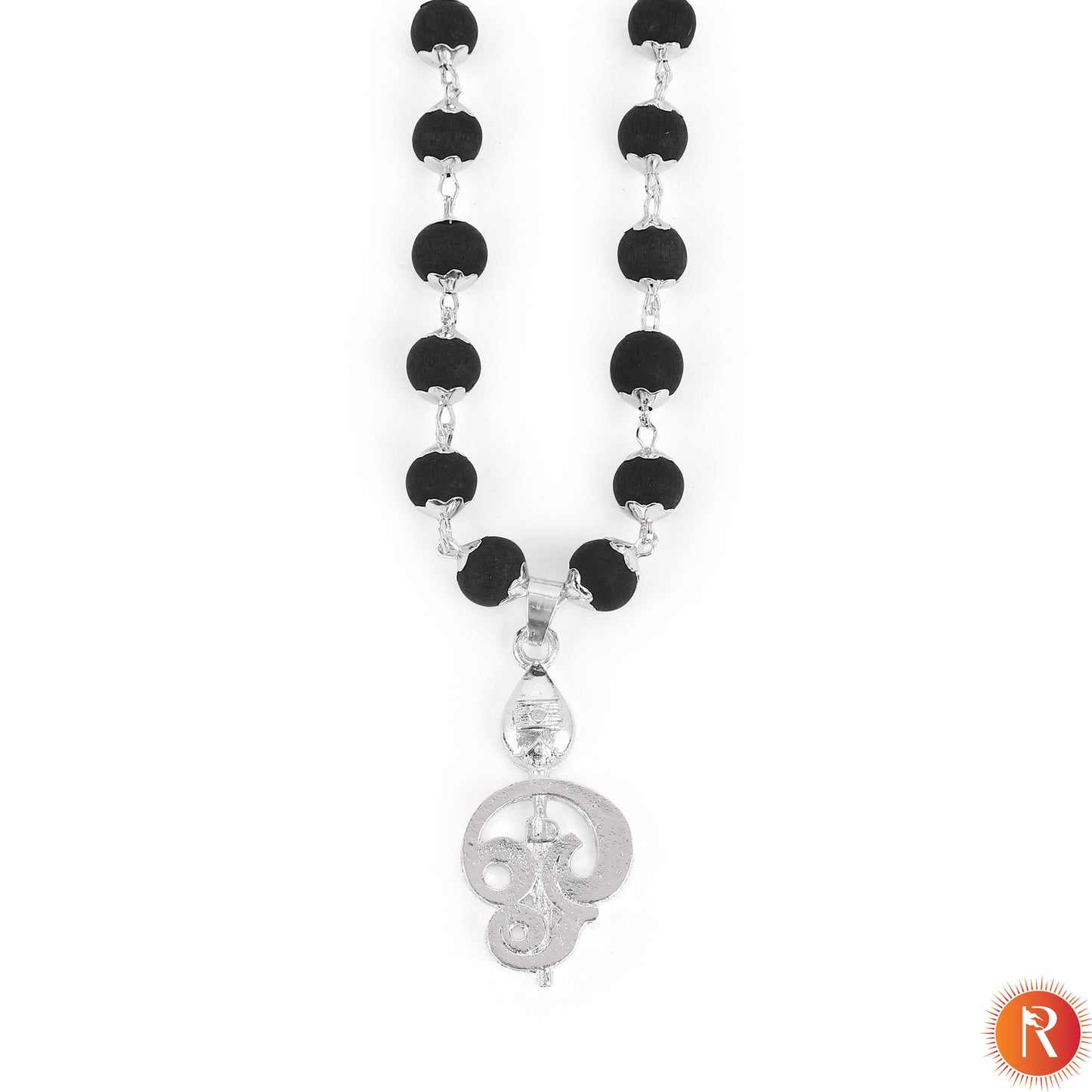 Divine Trinity Murugan Vel, Trishul Karungali Malai with Silver Capping