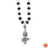 Shiva-Shakti Combo: Karungali Malai & Trishul, Damru, and Nandi Pendant with Bracelet