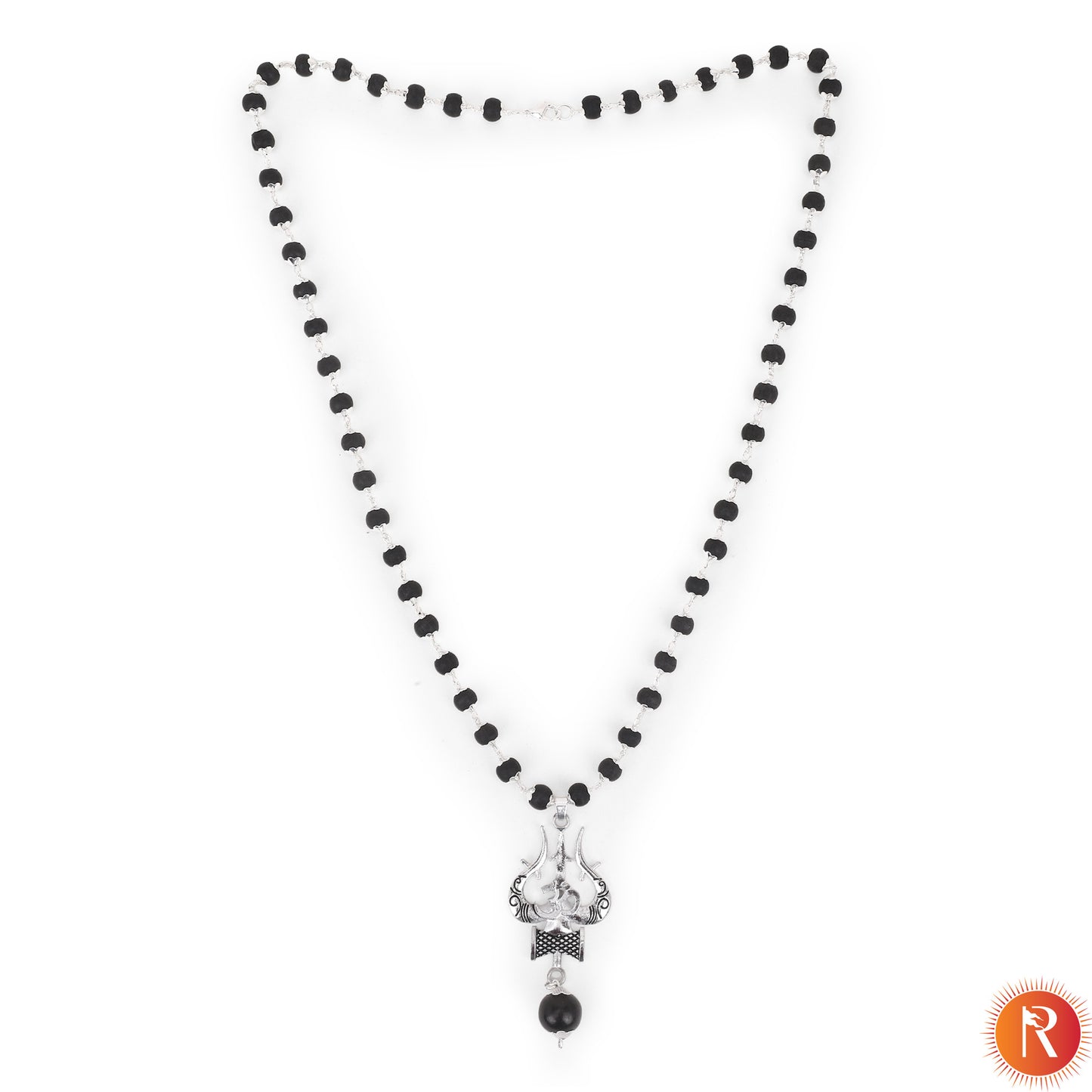 Divine Karungali Combo: Silver-Capped Malai & Shiva-Shakti Pendants with Bracelet