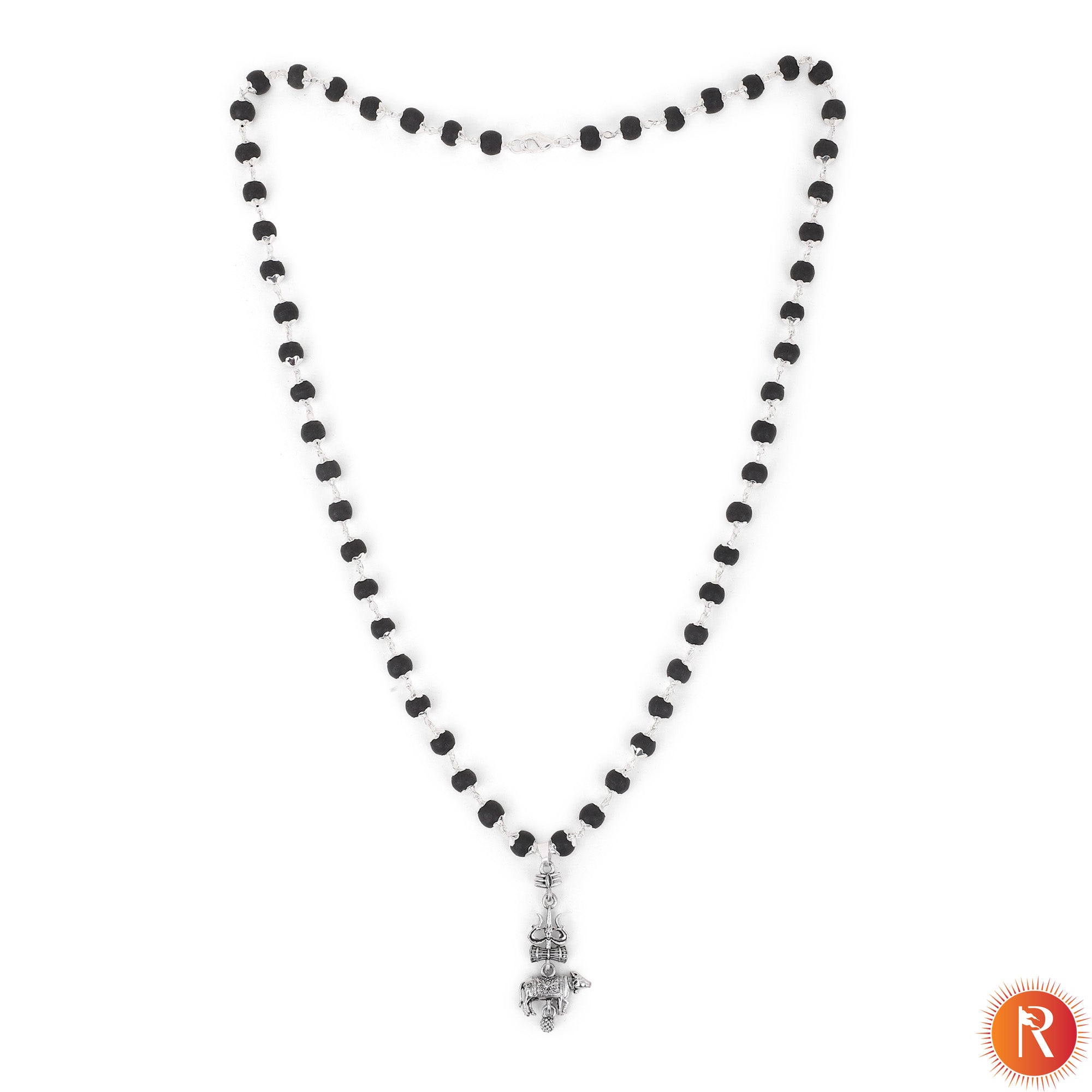Shiva-Shakti Combo: Karungali Malai & Trishul, Damru, and Nandi Pendant with Bracelet