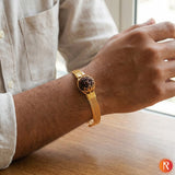 Divine Aura Rudraksha Gold-Plated Designer Kada