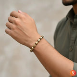 Golden Pyrite Cube Beads Bracelet Religious Bazar