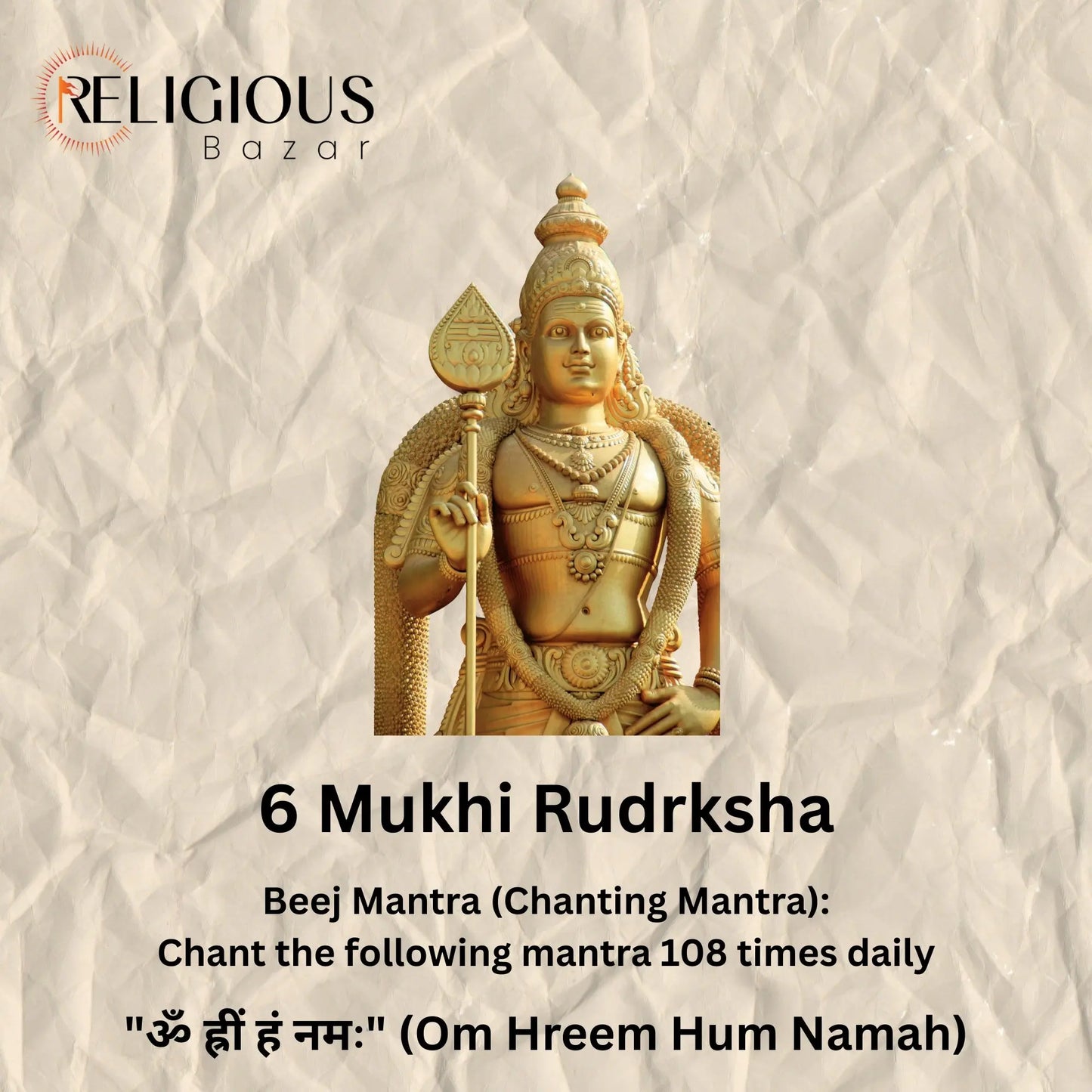 Nepal Origin 6 Mukhi Lab Certified Rudraksha - 18mm - 22mm Religious Bazar